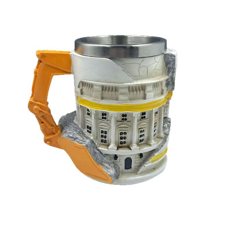 Kreativer Bauarbeiter Becher Brehn