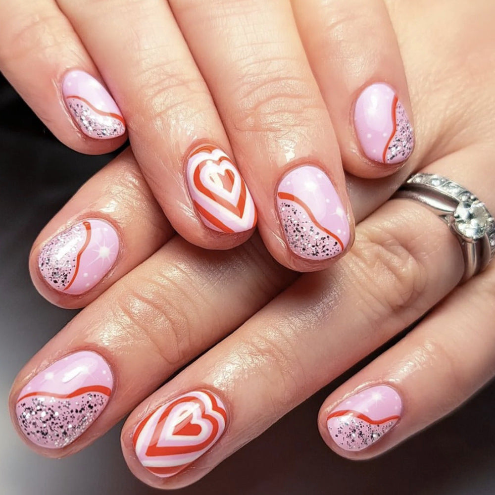 Herz-Themen Gel Nagelkunst Brehn