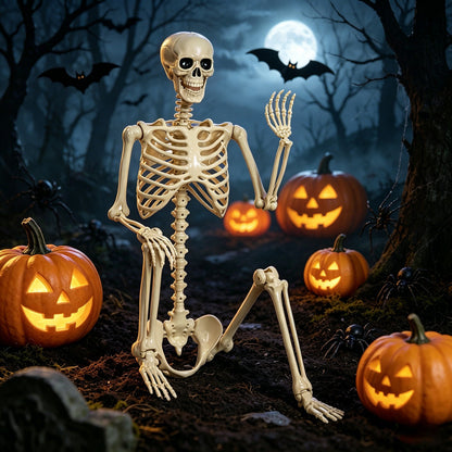 Lebensgroße Halloween-Skelett-Dekoration Brehn