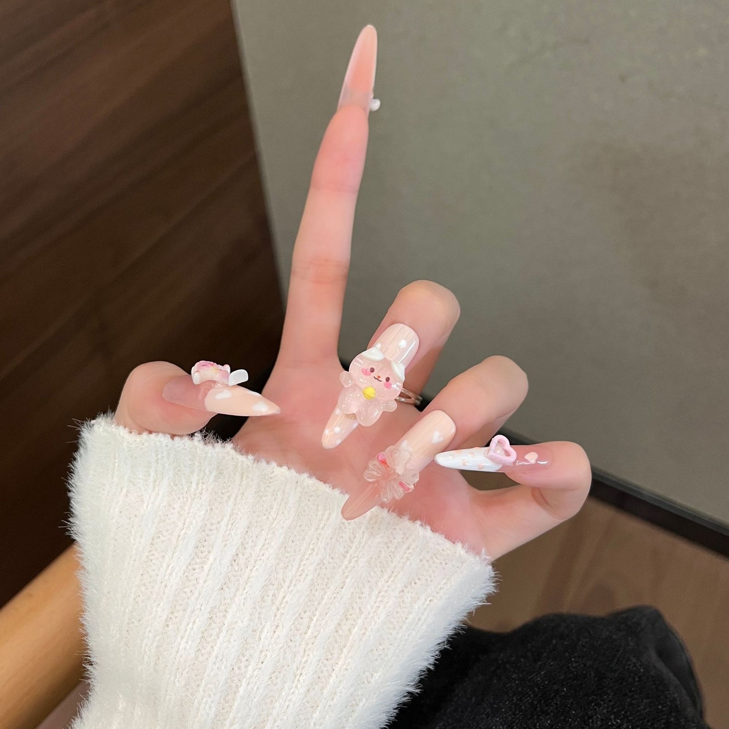 Verspielt 3D Charakter-Themen Press-On Nagelset Brehn