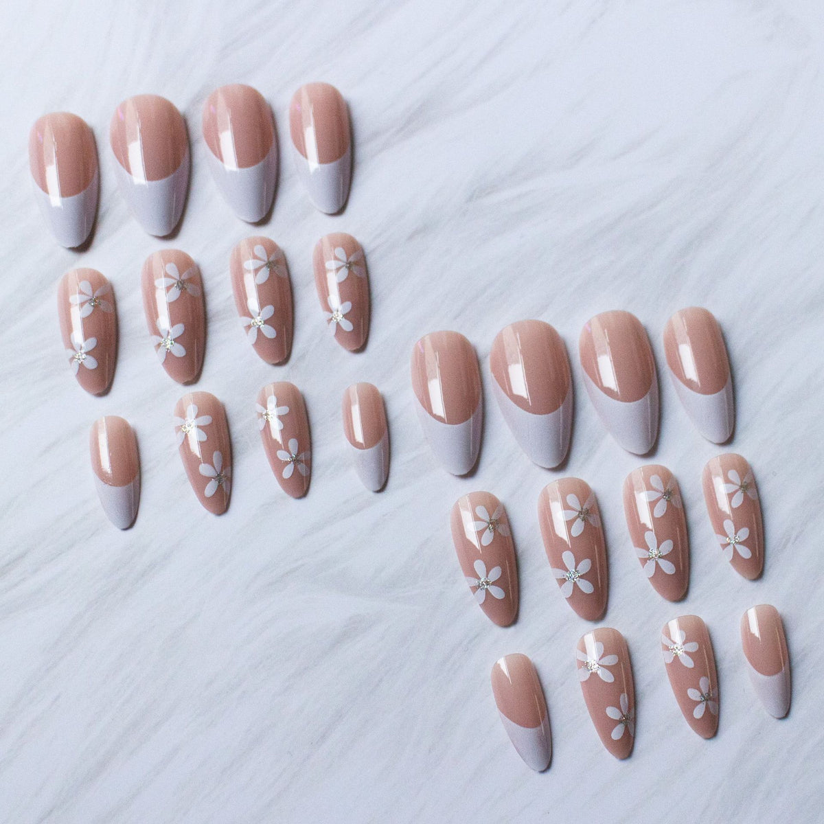 Elegantes florales Tipp Acryl-Nagelkunst-Kit