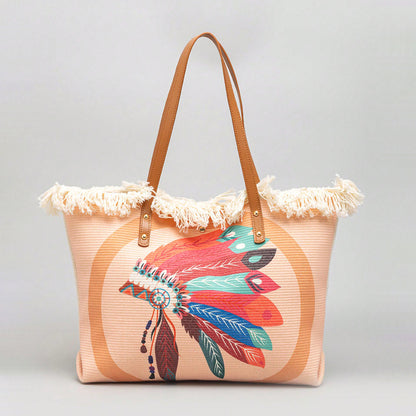 Strandtasche mit Einzigartigem Federdesign Brehn