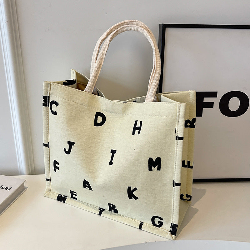 Alphabet Druck Canvas Tragetasche