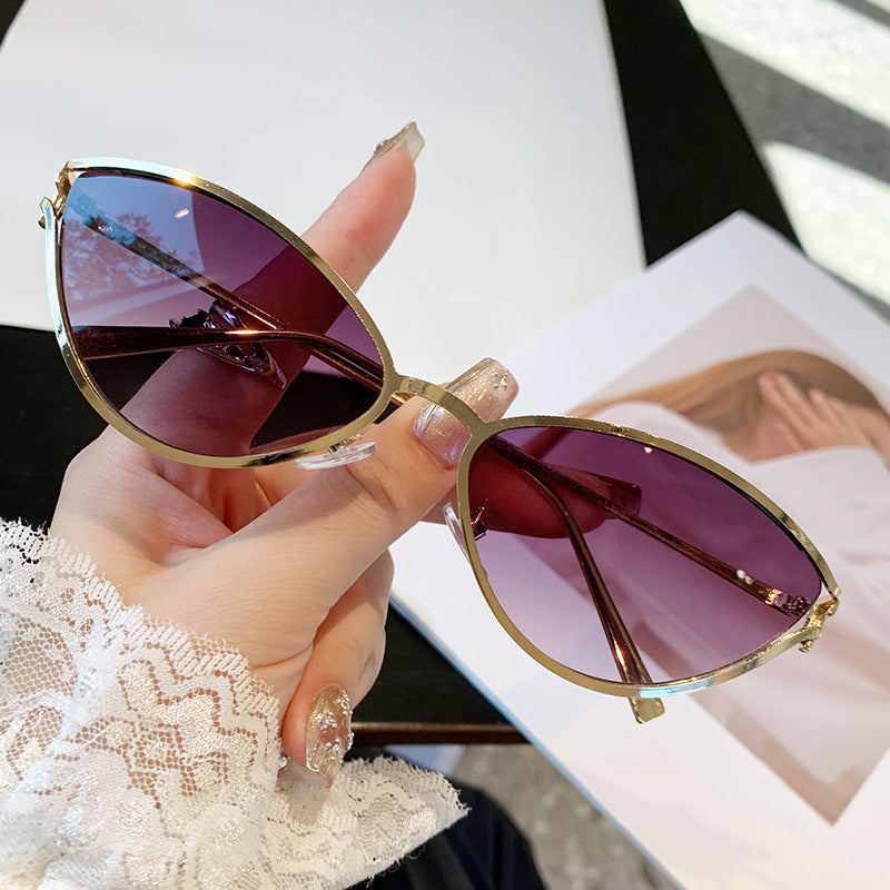 Damen Cat-Eye Sonnenbrille mit elegantem Metallrahmen und UV-Schutz Brehn