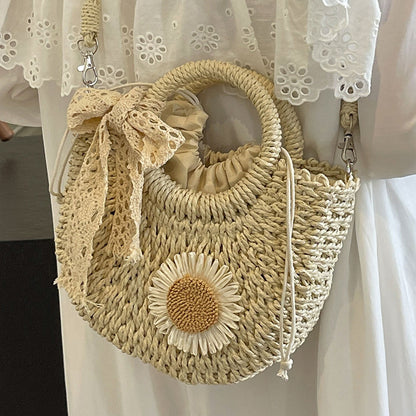 Handgefertigte gewobene Blumen-Akzent-Tasche
