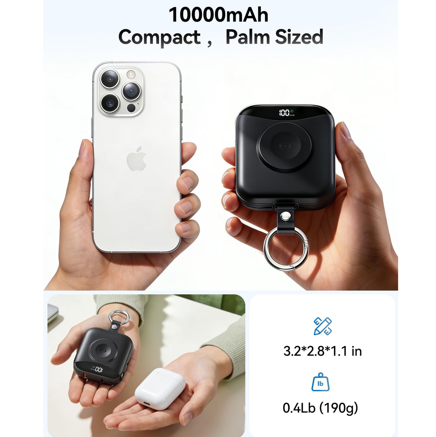 Tragbares Kabelloses Ladegerät mit Integrierter Powerbank Brehn