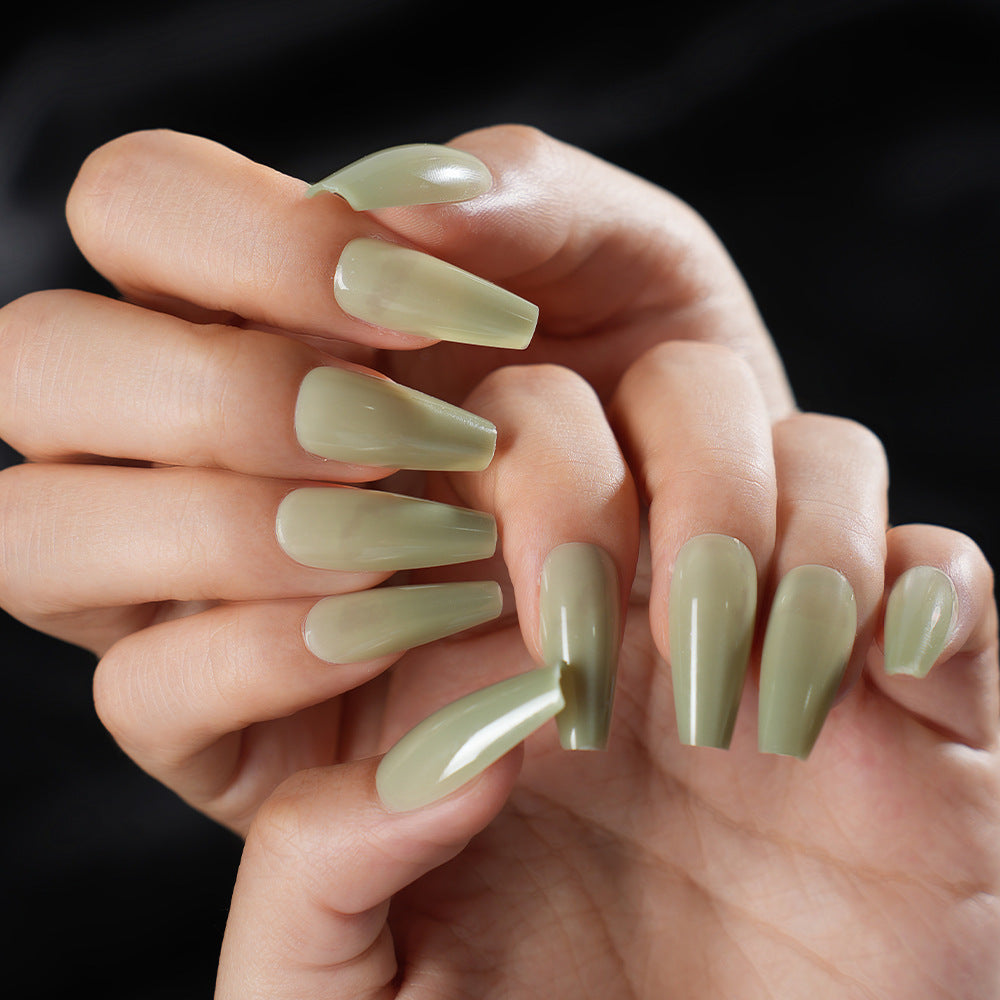 Langanhaltendes Glänzendes Press-On Nail Set Brehn