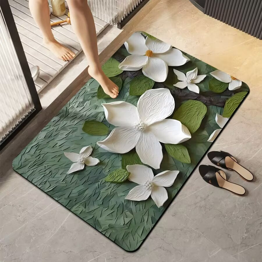 Florales Design Badezimmermatte