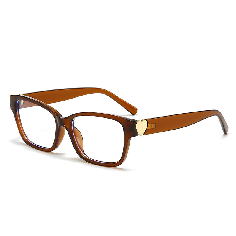 Damen modische quadratische Sonnenbrille mit Herz-Akzenten Brehn