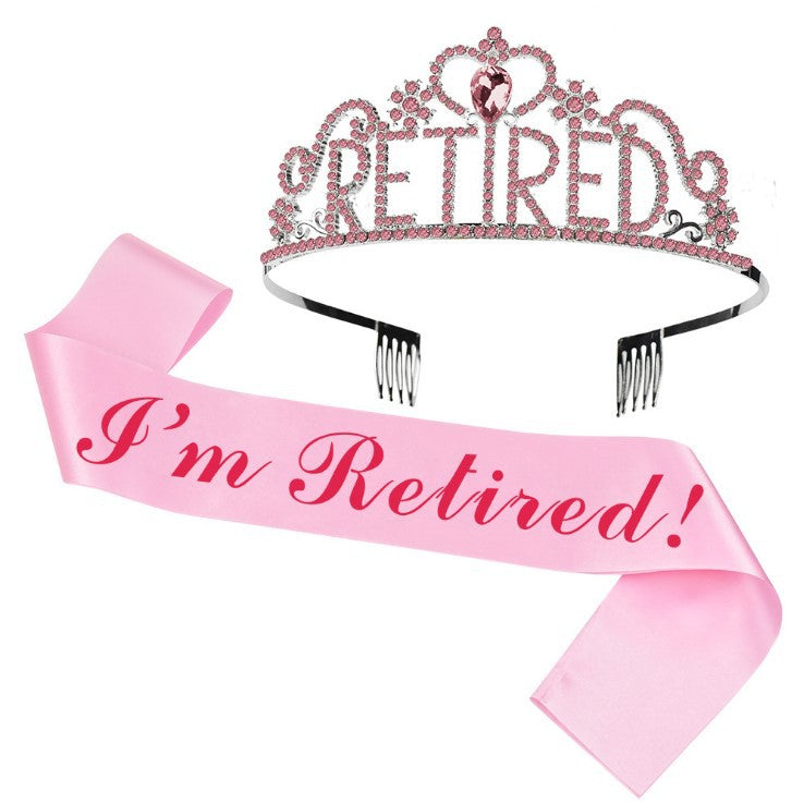 Damen Festliche Tiara mit Aufschrift und Satin-Schärpe Brehn