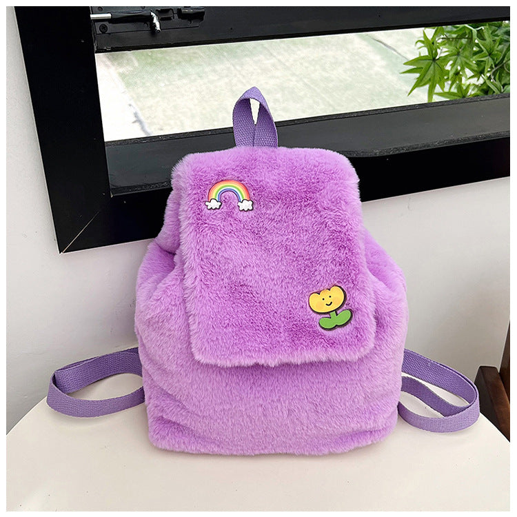 Plüsch Rucksack mit Bunten Applikationen Brehn