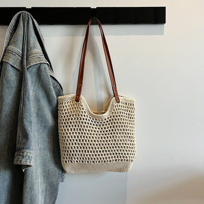 Handgewebte Seegras Strandtasche