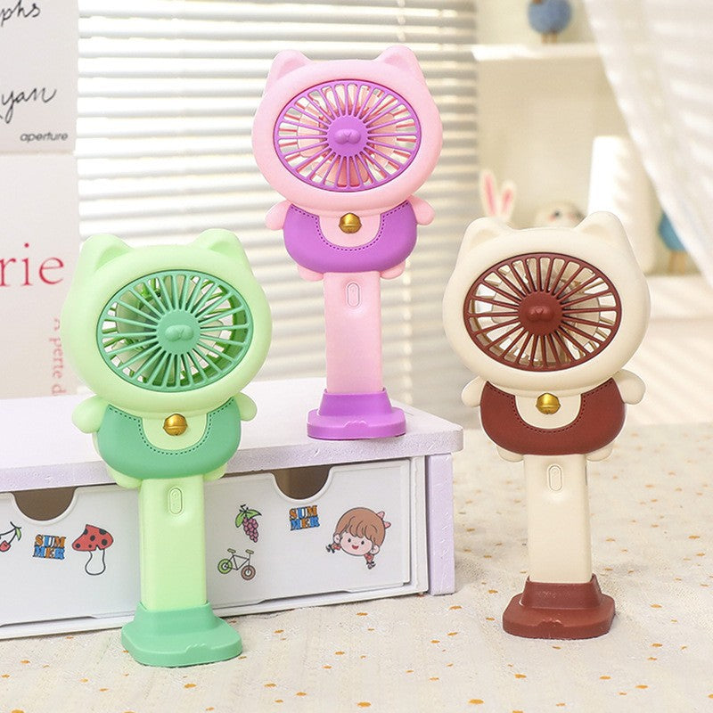 Frauen Tragbarer Mini Handventilator mit Tierohren und USB-Ladefunktion Brehn