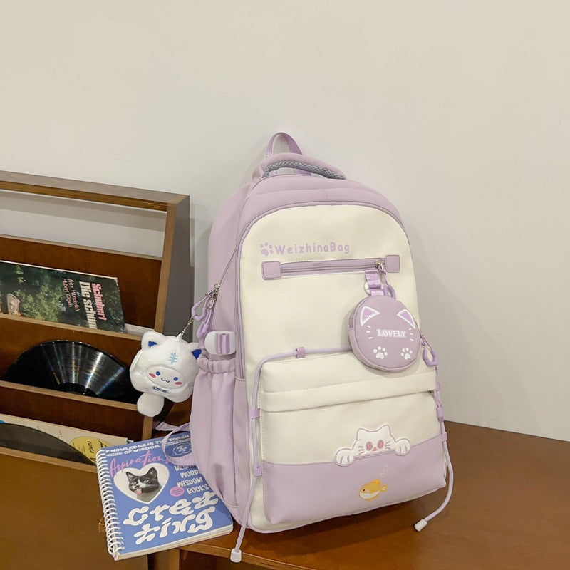Verspielter Katzen-Design Schultasche