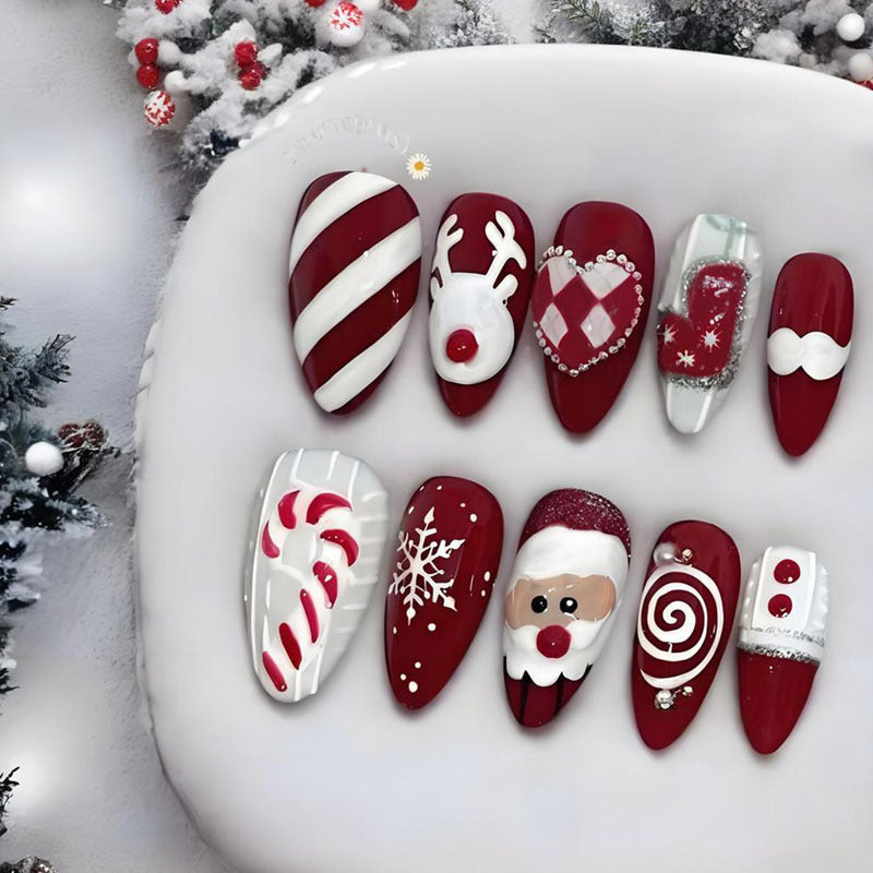 Weihnachtskünstliche Fingernägel Brehn