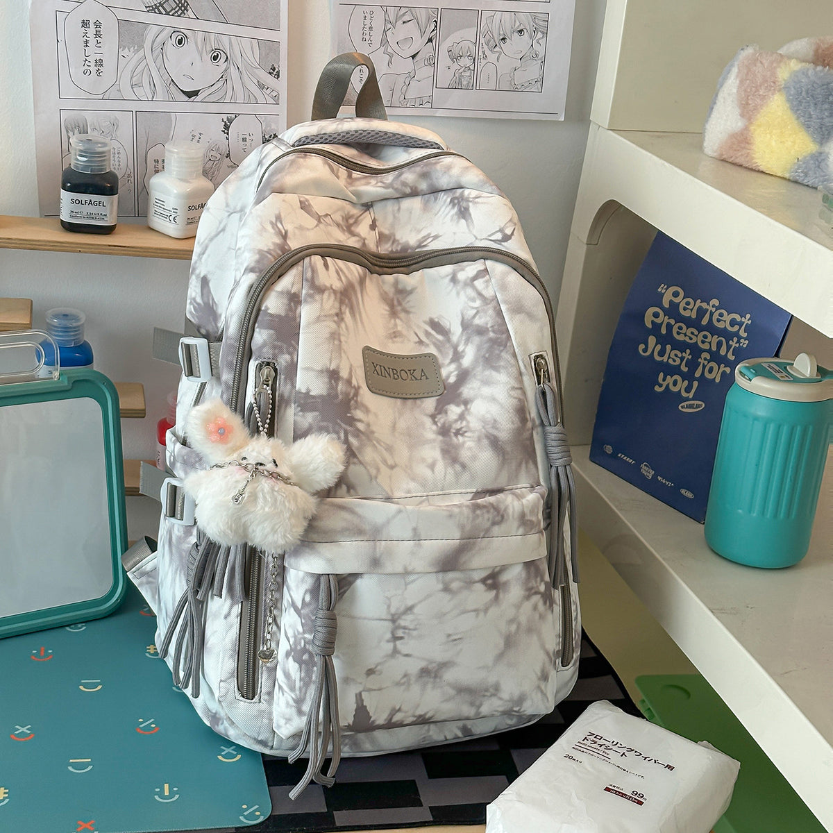 Trendige Marmor-Muster-Rucksack Brehn