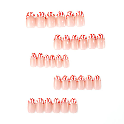 Künstlerische Zuckerstange Press-On Nagelkunst Brehn