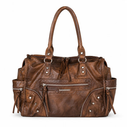 Multi-Pocket Vintage Leder Tasche