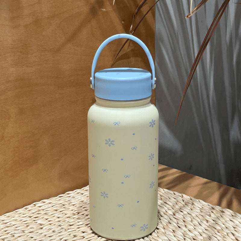Damen Isoliertrinkflasche mit praktischem Tragegriff und fröhlichem Design Brehn