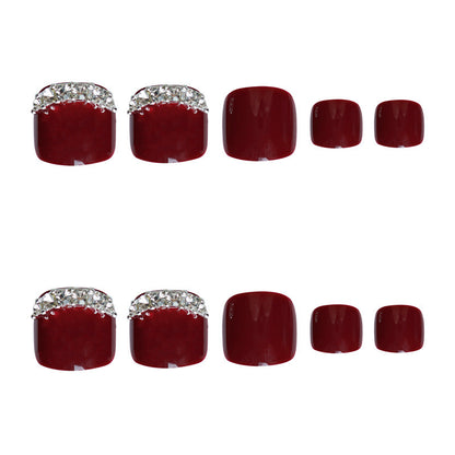 Glamouröse mit Rhinestones akzentuierte Press-On Zehennägel Brehn