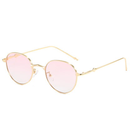Damen elegante runde Sonnenbrille mit modischem Metallrahmen Brehn