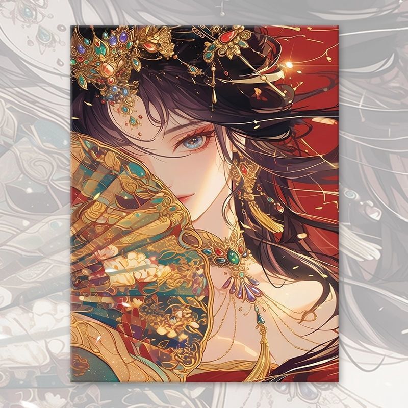 Asiatisch inspiriertes Fantasy-Porträt-Leinwand-Kunstwerk Brehn
