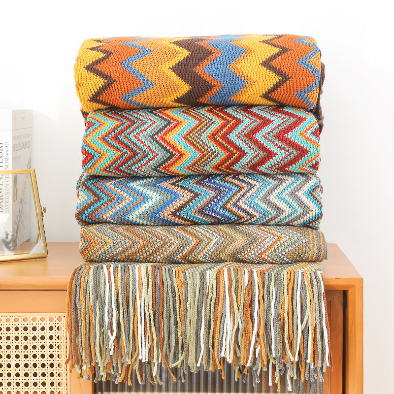 Damen Decorative Zickzack-Muster Decke Brehn
