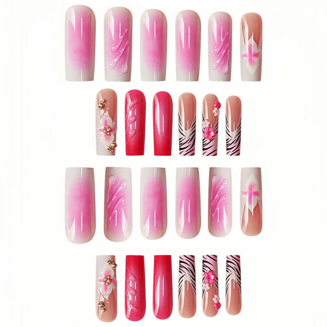 Floral Acryl Press-On Nail Art Extensions Brehn