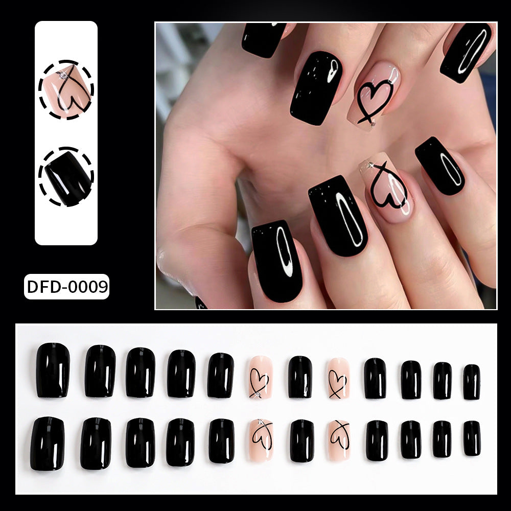 Premium Abstract Heart Press-On Nail Set Brehn