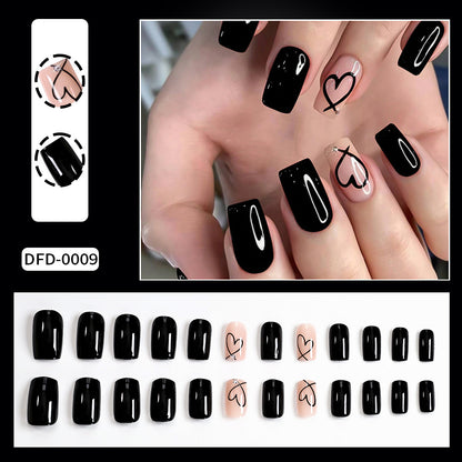Premium Abstract Heart Press-On Nail Set Brehn