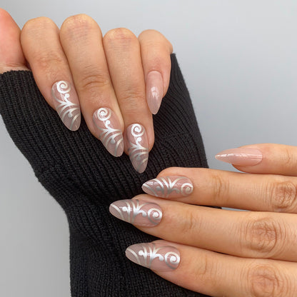 Glamouröse Glitzer-Stiletto Press-On Nägel Brehn