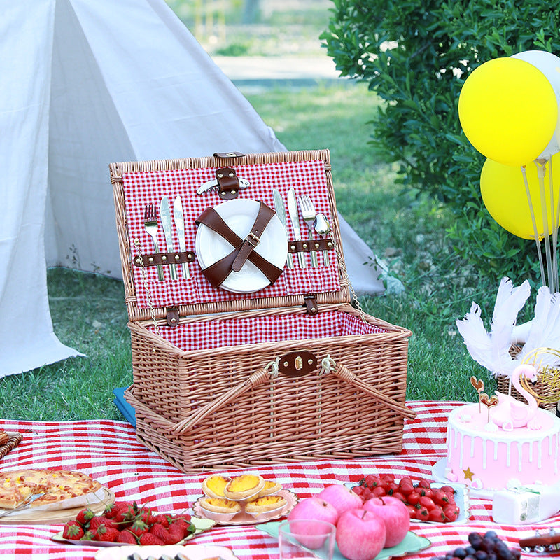 Damen Picknickkorb mit integriertem Geschirrset Brehn