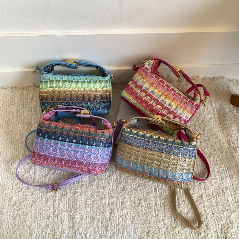 Texturierte handgewebte Mini-Crossbody-Tasche Brehn