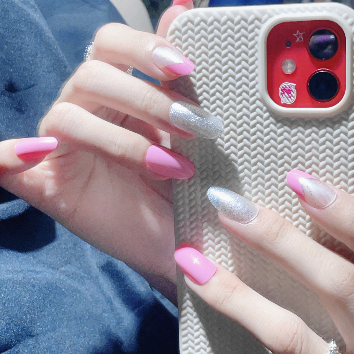 Abstraktes Blumen Presse-On Nagelset