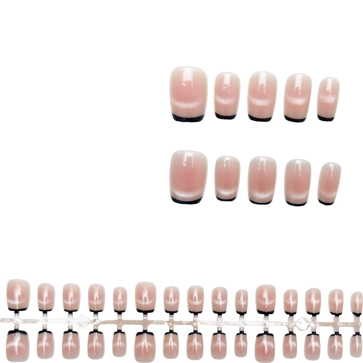 Elegante Ombre Französische Tip Press-On Nägel