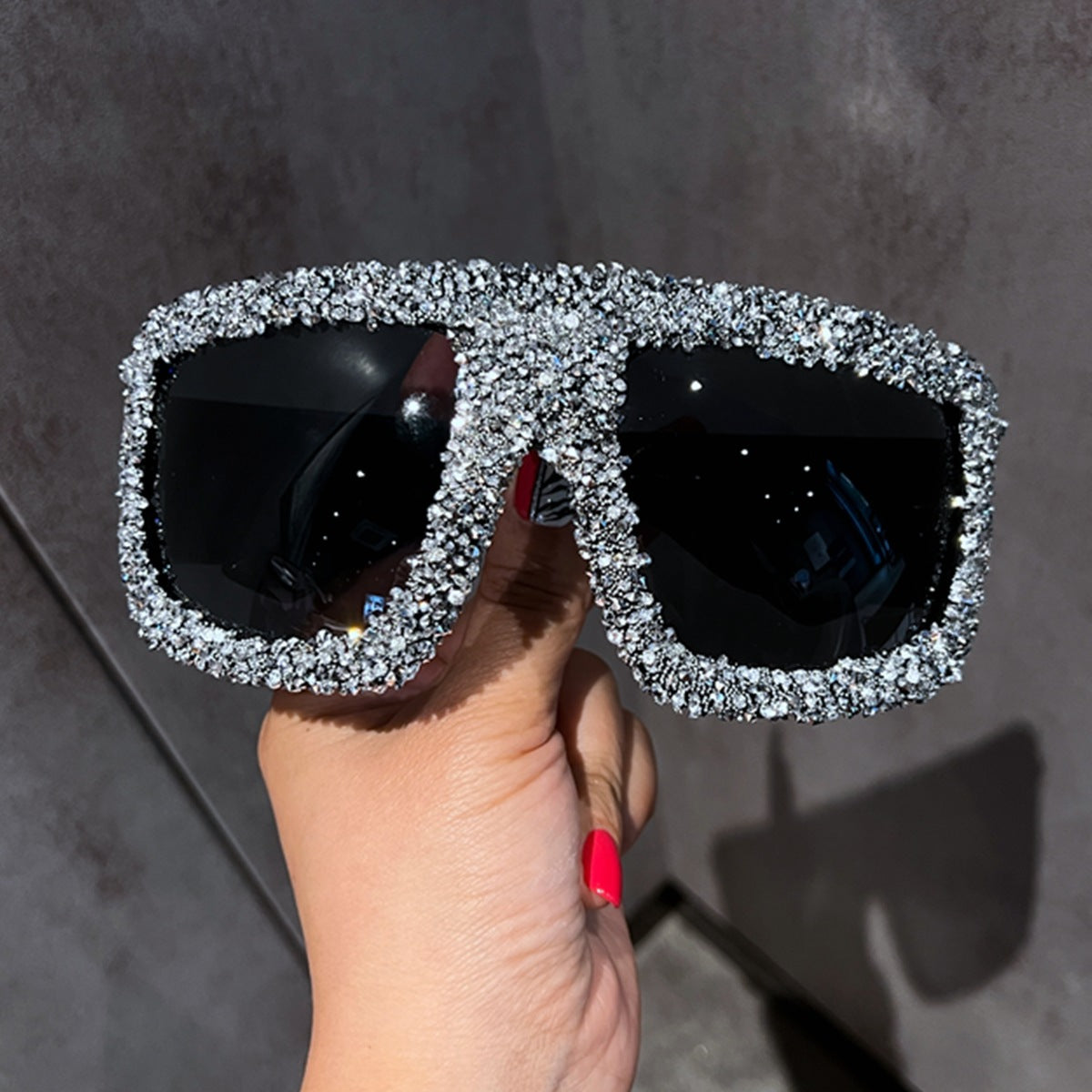 Damen extravagante Kristall-Sonnenbrille Brehn