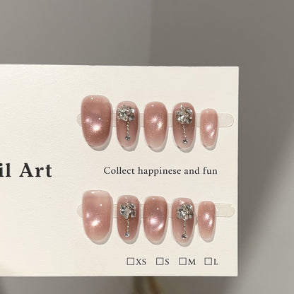 Elegantes Glitzerndes Press-On Nagelkunst Set