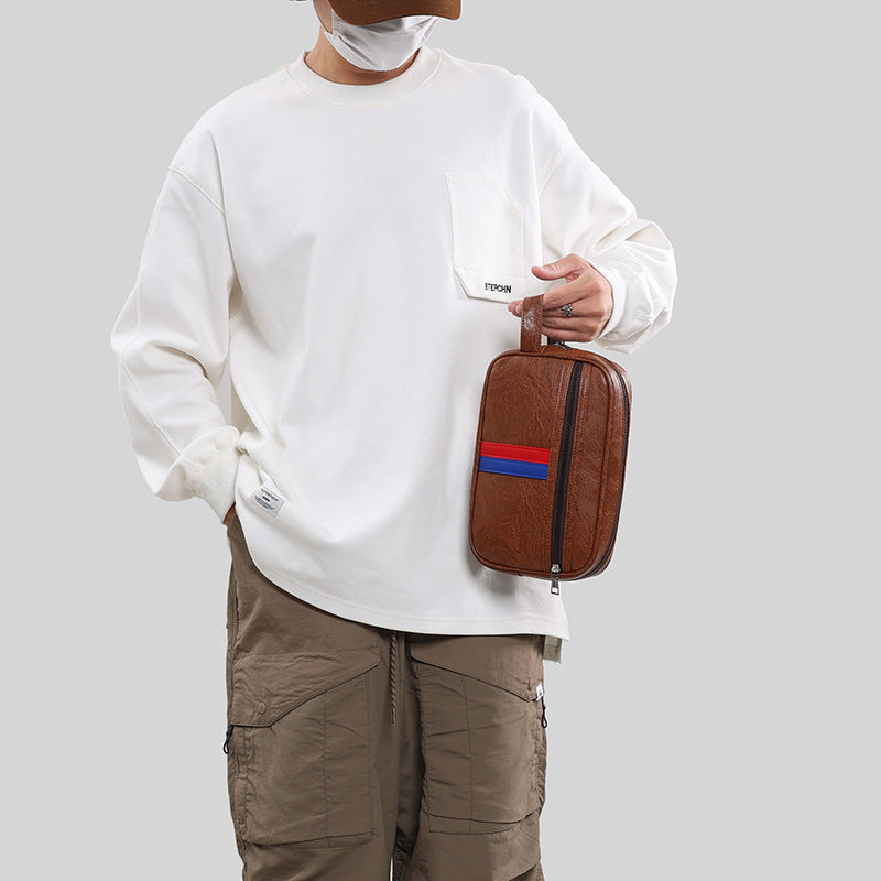 Stylische Leder Kulturbeutel