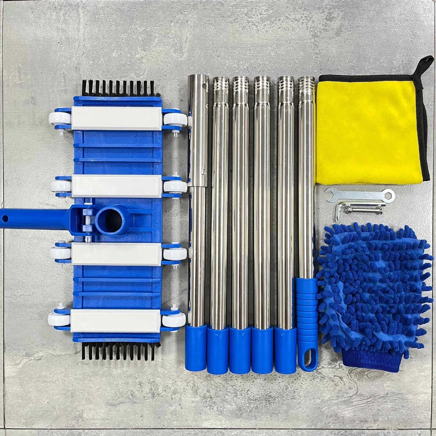 Professionelles teleskopisches Edelstahl Auto Wasch- und Detailmopp-Set Brehn
