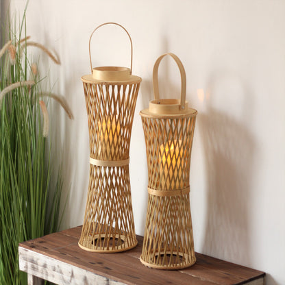 Elegante Lampenständer aus geflochtenem Material Brehn