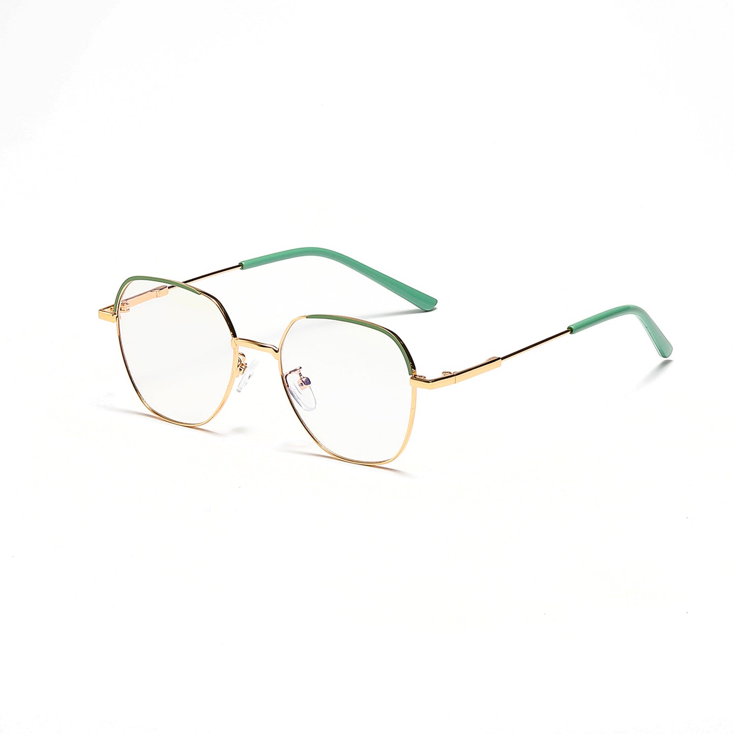 Damen modische Sonnenbrille mit schmalem Metallrahmen und blauen Gläsern Brehn