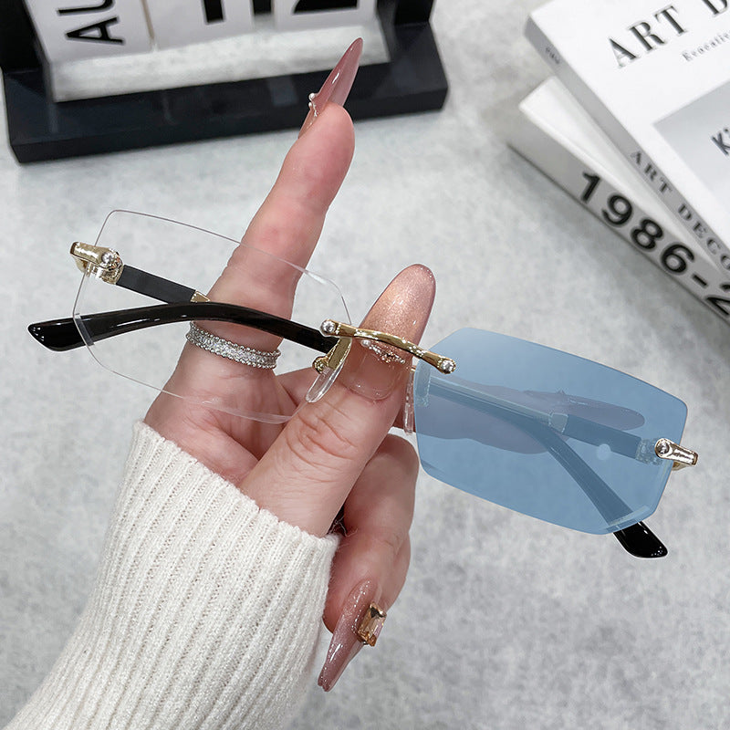 Damen elegante und modische Sonnenbrille mit transparentem Rahmen Brehn