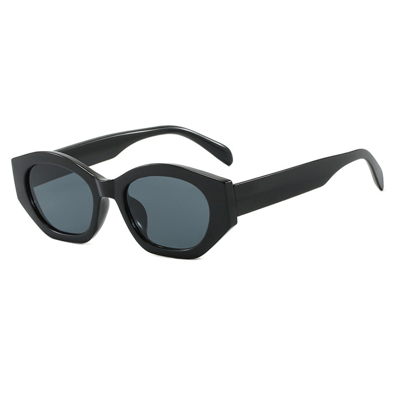 Damen geometrische Sonnenbrille mit trendigem, transparentem Rahmen Brehn