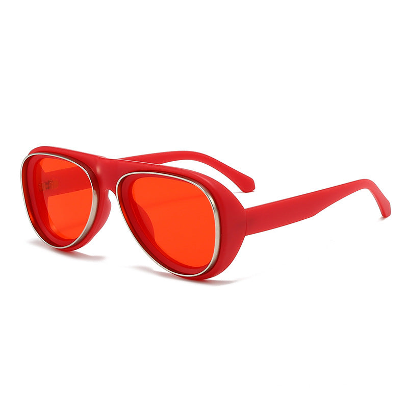 Damen modische Retro-Sonnenbrille mit breitem Rahmen Brehn