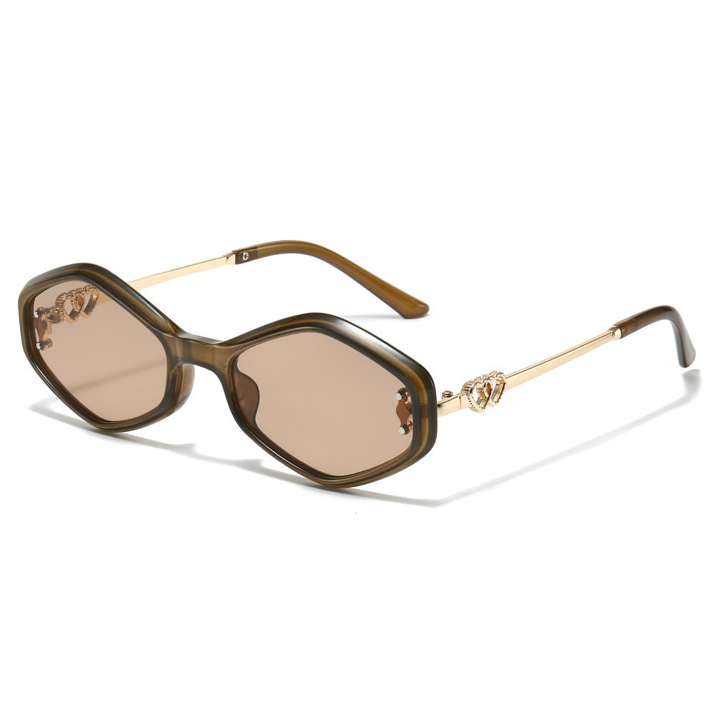 Geometrische Rahmen-Sonnenbrille mit Strass-Akzenten Brehn