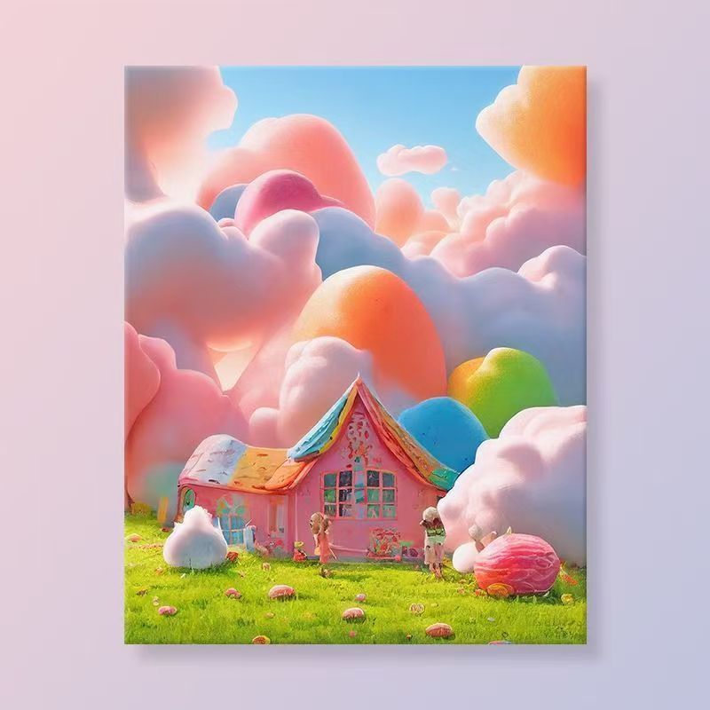 Verspielt Fantasie Landschaft Leinwand Kunst Brehn