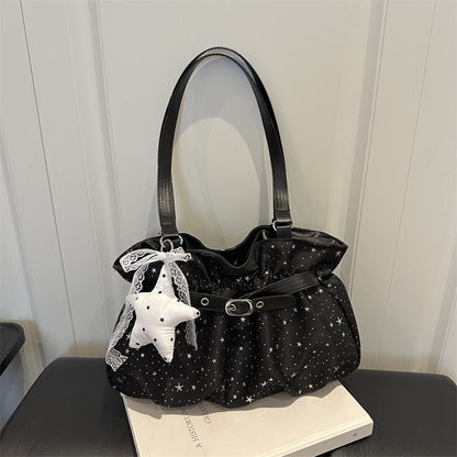 Stern-VERZIERTE RüSCHEN-Handtasche