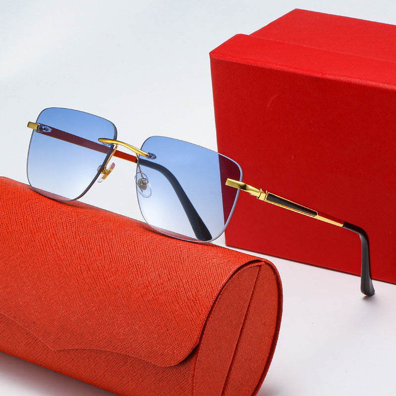 Damen modische rechteckige Halbrahmen-Sonnenbrille mit innovativem Design Brehn