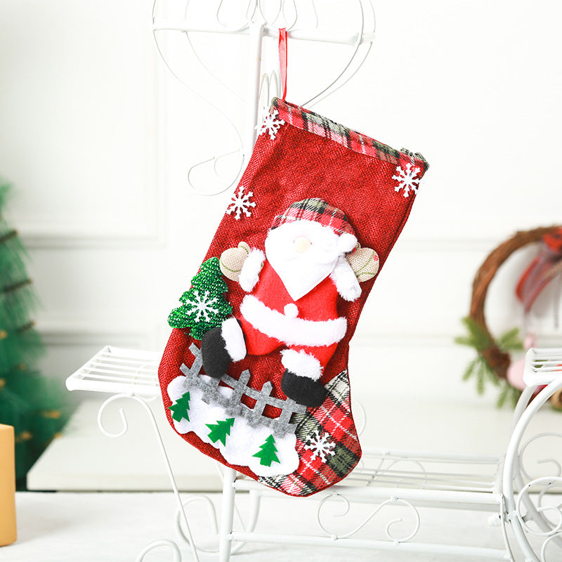 Festlicher Weihnachtsstrumpf mit niedlichem Weihnachtsmann-Motiv Brehn