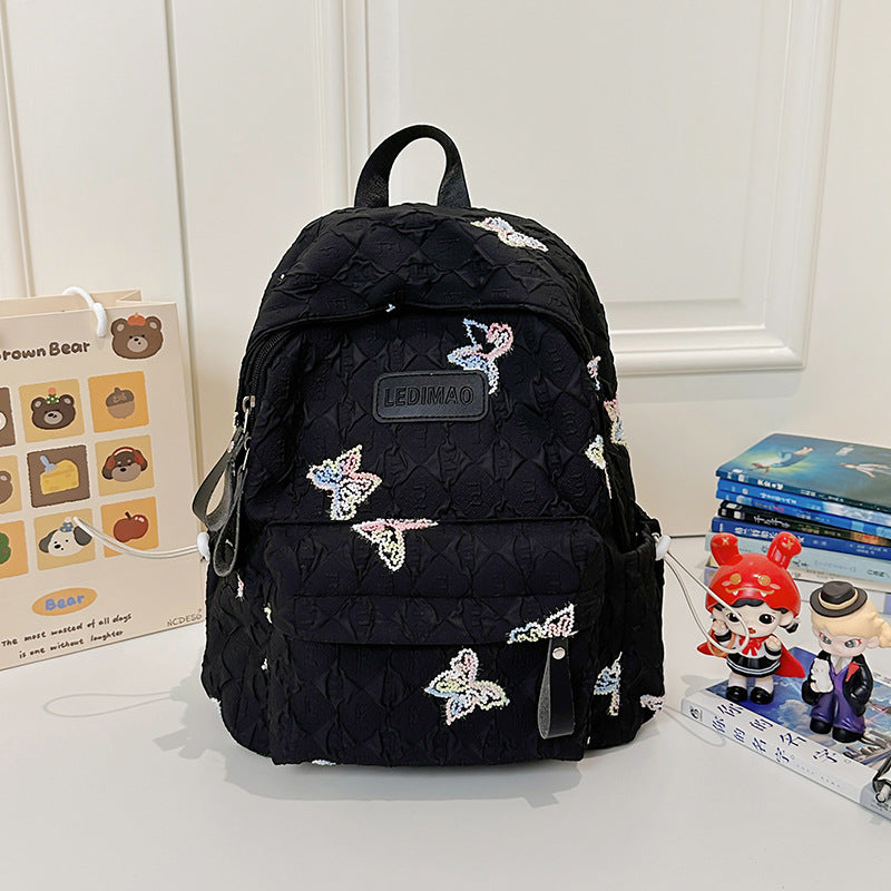 Bestickter floraler Design-Schulrucksack